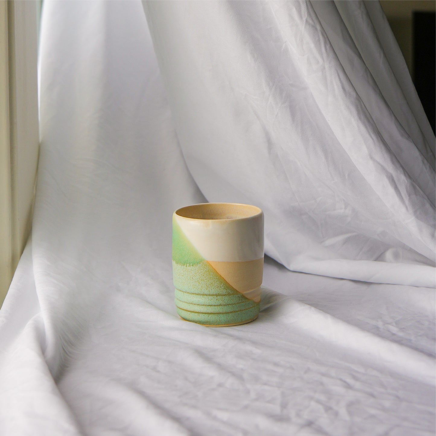 White & Teal Tumbler, 10oz