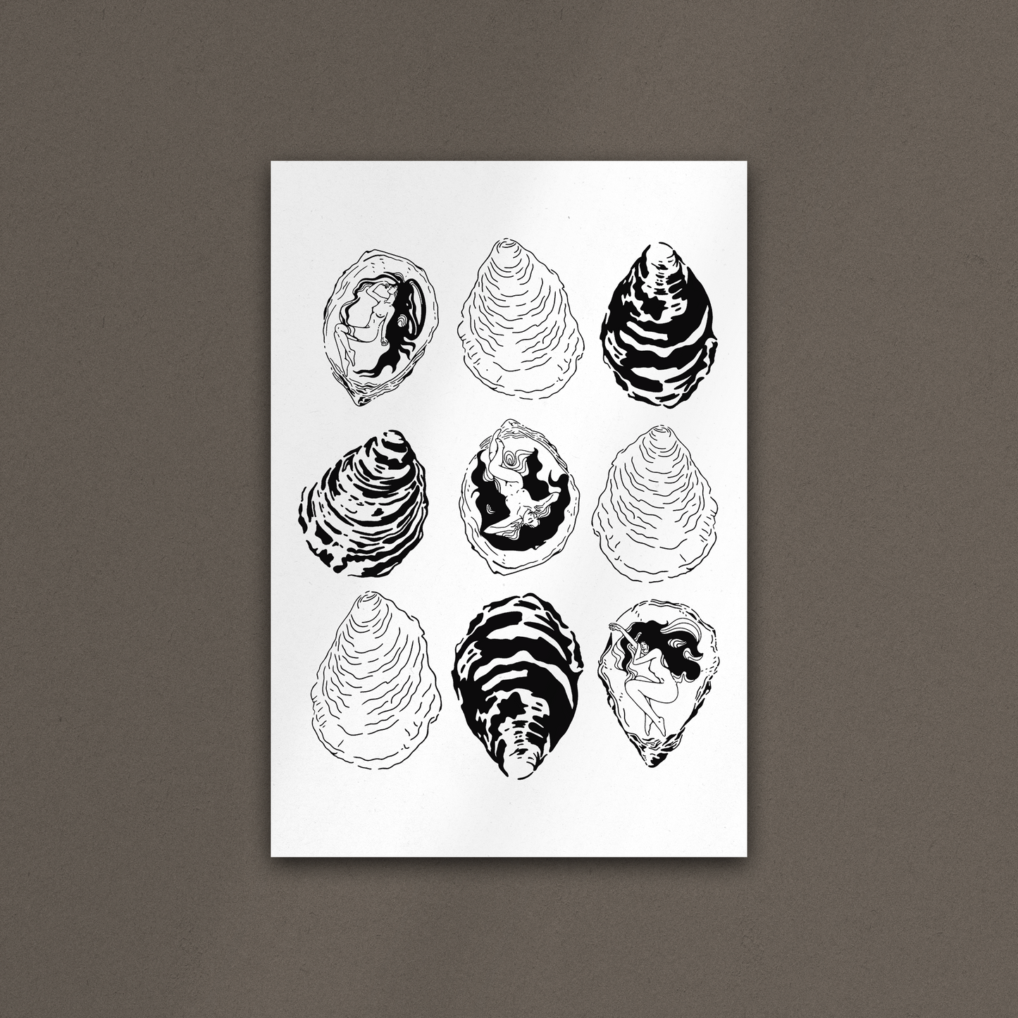 'Oyster Babes' Print