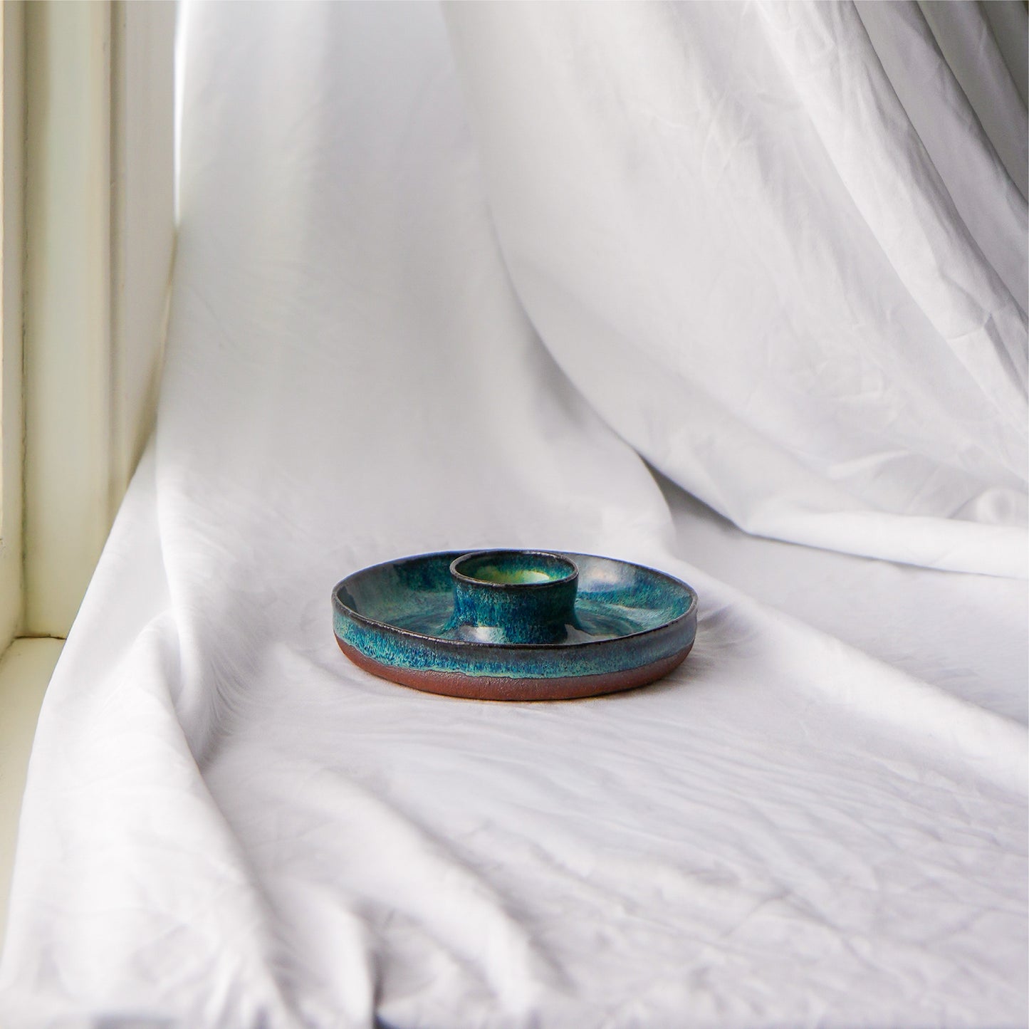 Blue Chip-and-Dip Dish, 5"