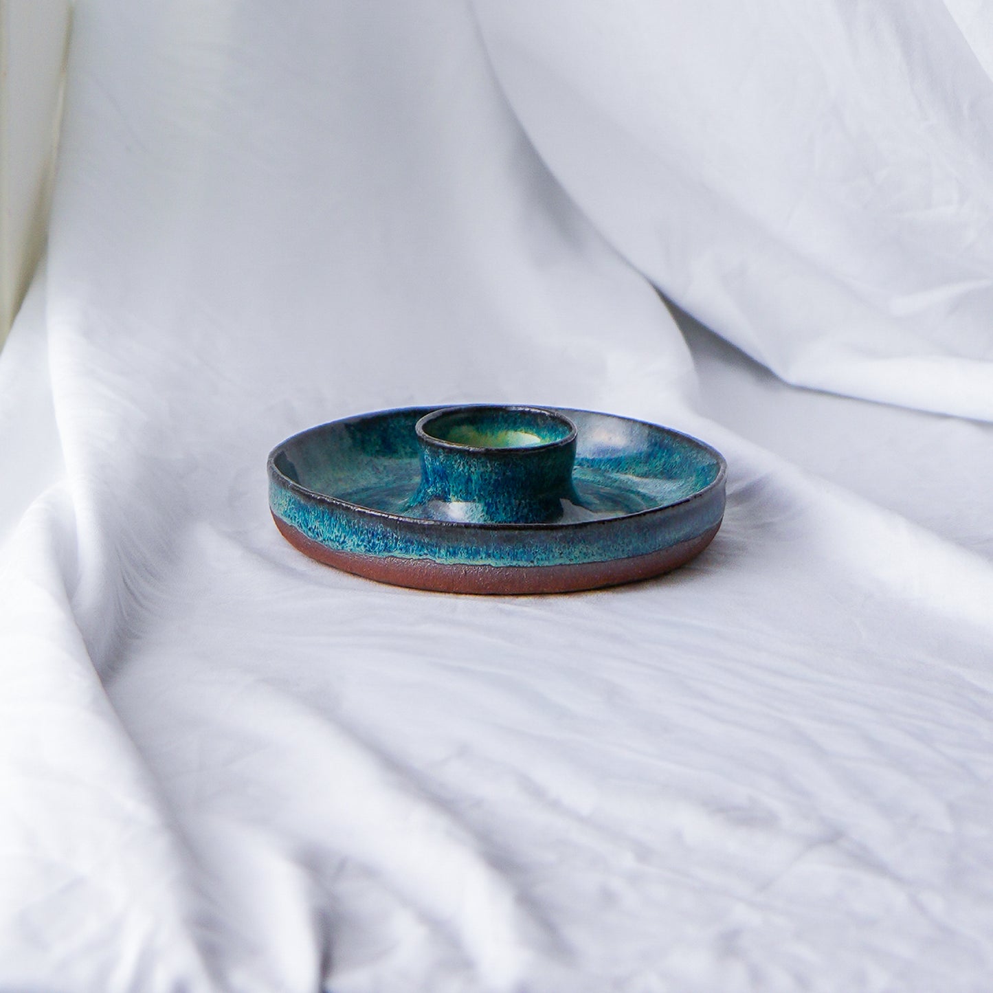 Blue Chip-and-Dip Dish, 5"