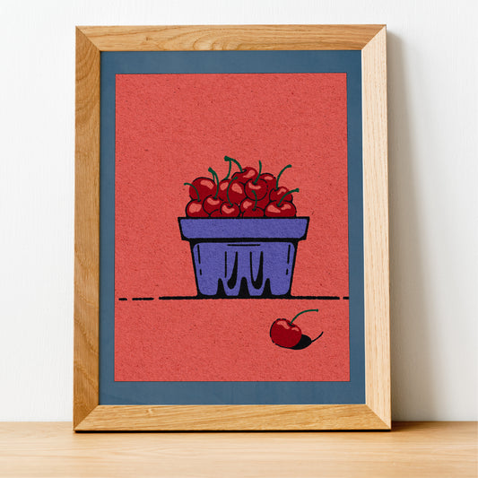 'Cherry Basket' Art Print