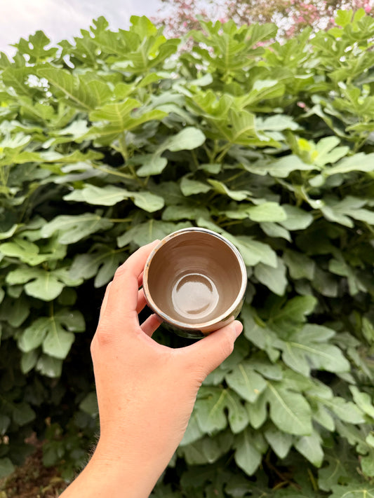 Handmade Checker Pattern Ceramic cup, 10oz